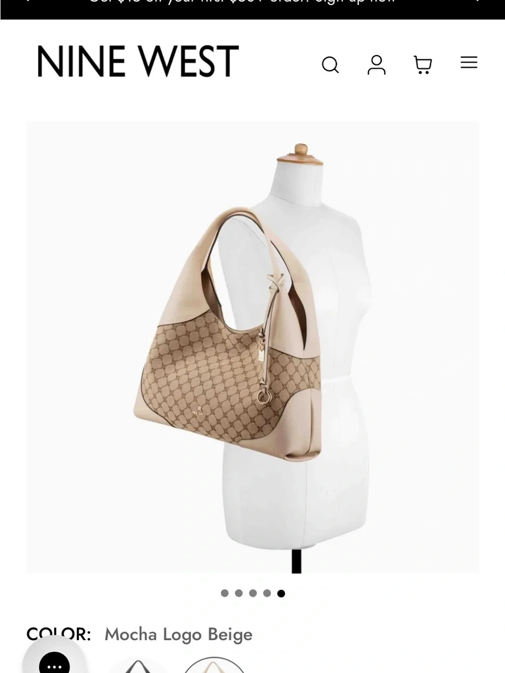 Nine West Beige shoulder large bag